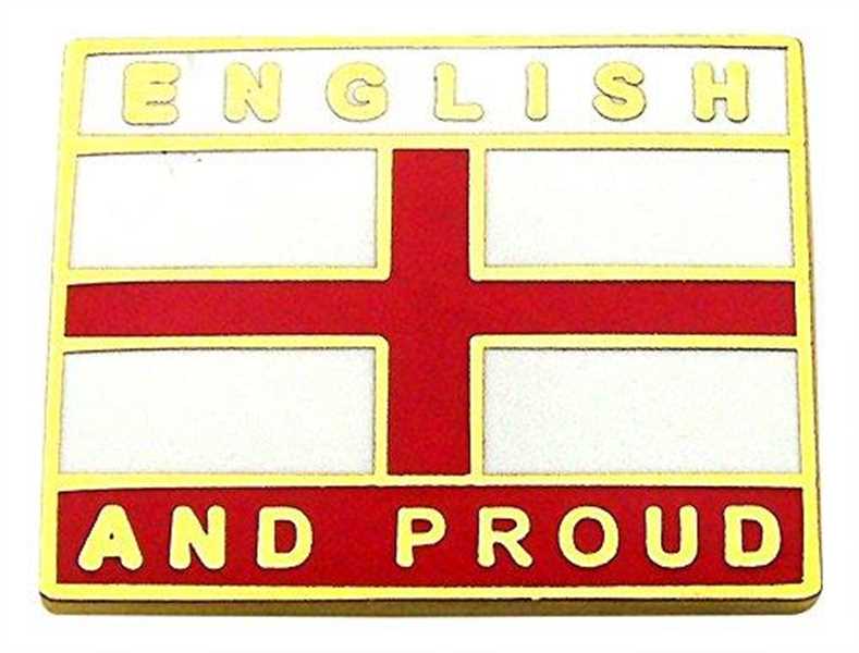 "English and Proud" England Lapel Badge (Red) - Patriotic Pin Badge Featuring St. George's Cross