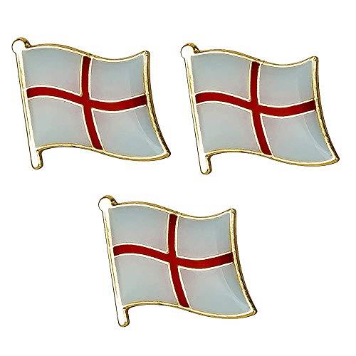 3 Pack England St George Cross Lapel Pin Badge