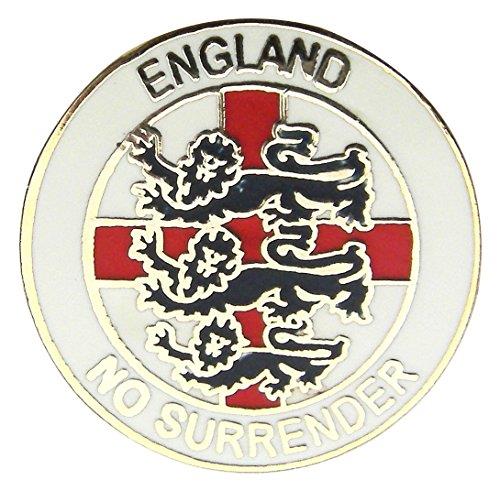 "No Surrender" England Lapel Badge (White) - St George's Day, England Flag