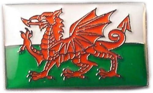 GBJUK Welsh Flag Pin Lapel Badge with Butterfly Clasp Back