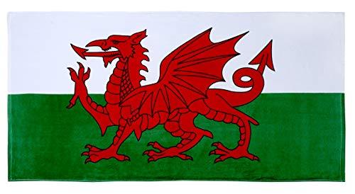 Union Jack & Wales St David Flag Beach Towel - 100% Cotton