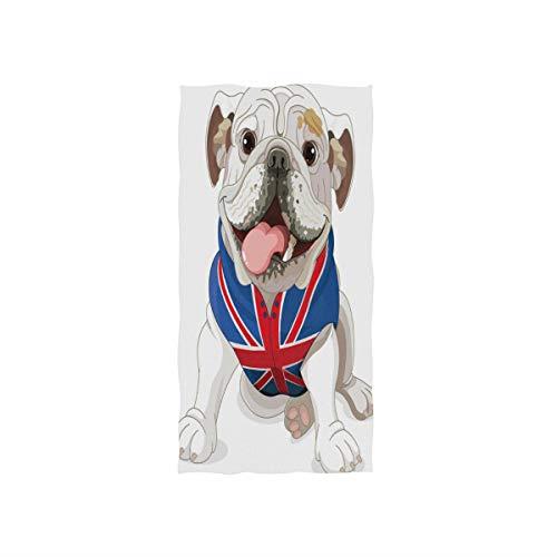 English Bulldog Puppy with British Flag Soft Bath & Gym Towel - 76x38cm