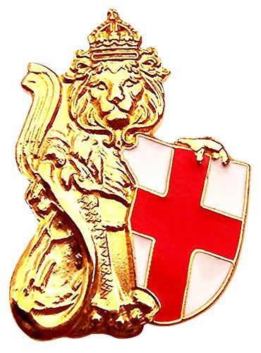 Lion and Shield England Lapel Badge - St George Cross Pin