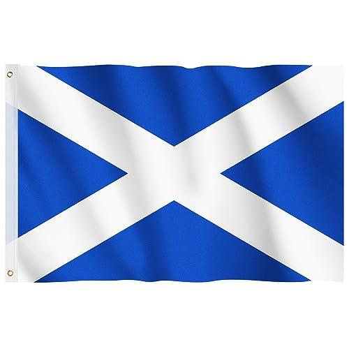 Scottish Flag 5ft x 3ft with Eyelets - Vivid Color Polyester Canvas