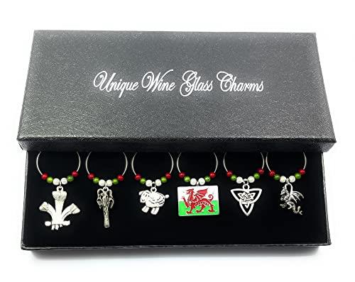 Wales/Welsh Design Glass Charms with Gift Box