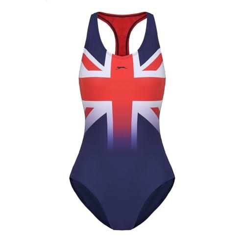 Slazenger Womens Union Jack Racer Back Swimsuit Blue/Red/White XL