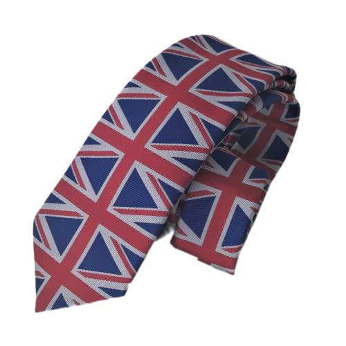 Union Jack Tie - Men's Patriotic British Flag Satin Necktie