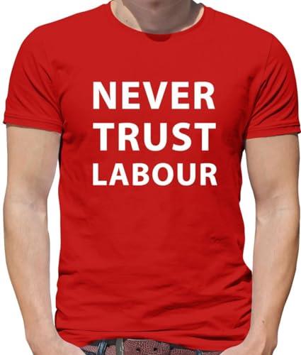 Never Trust Labour - Mens T-Shirt - Red - XL