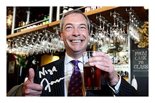 Nigel Farage Autographed Signed A4 21cm x 29.7cm Poster Photo