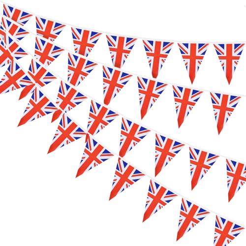 Union Jack Triangular Bunting - 30 Double-Sided Flags