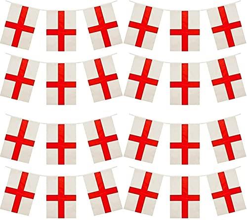 33ft St George Cross Bunting - 25 Large Square Flags