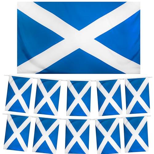 Scotland Flag and Scotland Bunting Scotland Flag Bunting 10m Saltire Bunting Flags 5ft x 3ft Scottish Flag Bunting