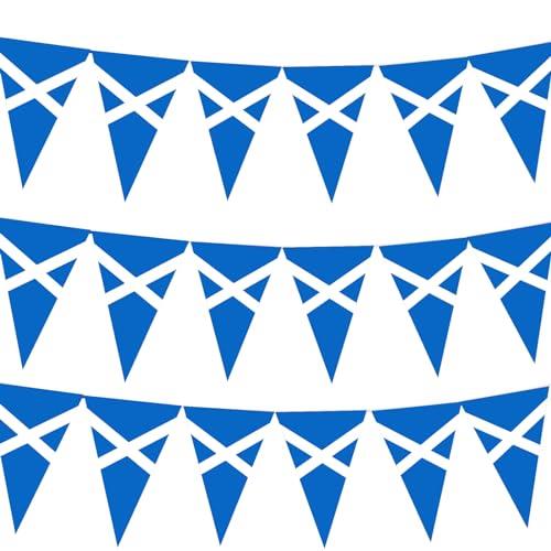 32.8ft Scotland Flag Bunting with 30 Flag for Oly Games,Scottish Triangle Flag 14x21cm Oly Flag Decorations 2024,Scotland Bunting Flag Banner for Garden,Bar,Party And Street Oly Decor