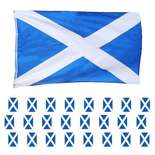 I LOVE FANCY DRESS St Andrews Scottish Decorations - 5ft X 3ft Scottish Flag + 33ft/10m Scottish Bunting - St Andrews Day Scotland Party Decoration Set