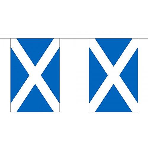 9m (6" x 9") 30 Flag Scotland Scottish Light Blue St Andrews Saltire Polyester Material Bunting