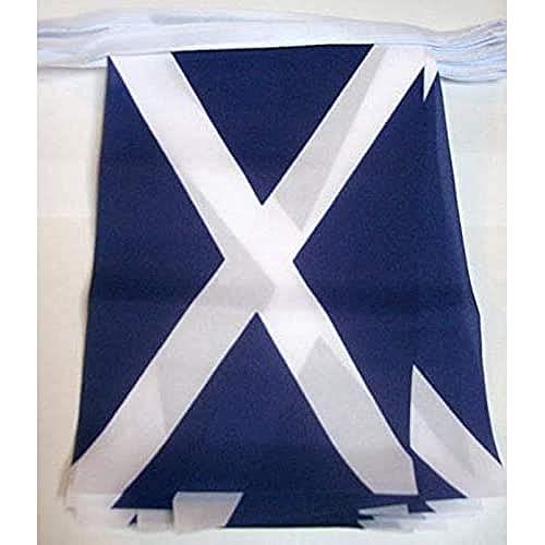 AZ FLAG Scotland 6 meters BUNTING Flag 20 flags 9'' x 6'' - Scottish STRING flags 15 x 21 cm