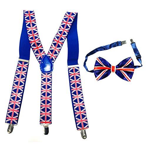 Stylex Party Ltd Union Jack Bow Tie and Suspenders Braces Fancy Dress Brexit UK Costume Unisex UK