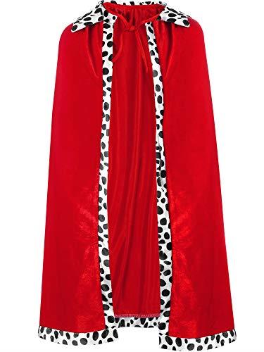 SATINIOR King Robe Queen Robe Cosplay Costume Stage Performances for Halloween Costume Party Accessory Red Robe (Adult Size)