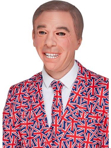 Smiffys Brexit Leader Mask Latex, Funny Fancy Dress, Politician Dress Up Masks