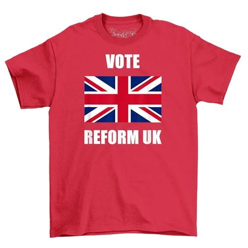 Vote Reform UK T-Shirt - Brexit Humor! Wear Your Politics with Pride. Funny t-Shirt, Unisex Design for British Patriots. Red