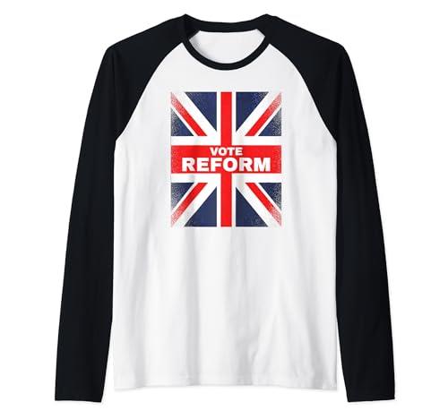 Union Jack Flag Vote Reform Party Patriotic British Graphic Raglan Baseball Tee