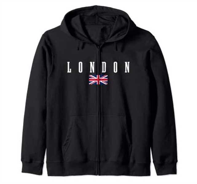 London UK Flag England United Kingdom Zip Hoodie